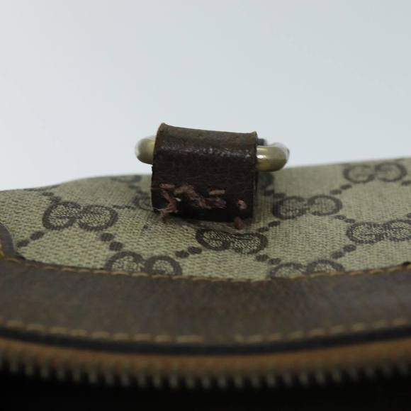 GUCCI GG Canvas Web Sherry Line Hand Bag PVC Beige Green Red Auth 73093 - Picture 9 of 16